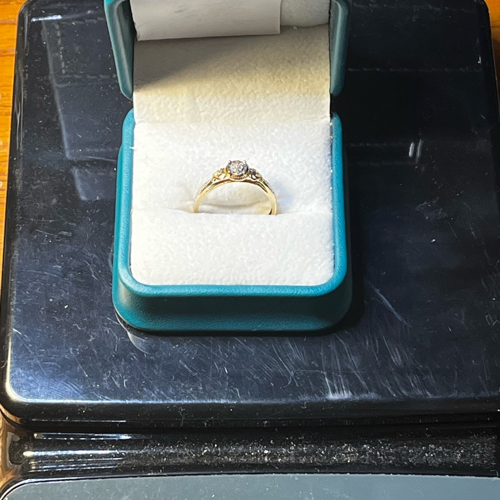 Solid Elegant Gold Ring With Silver Accents - image 4